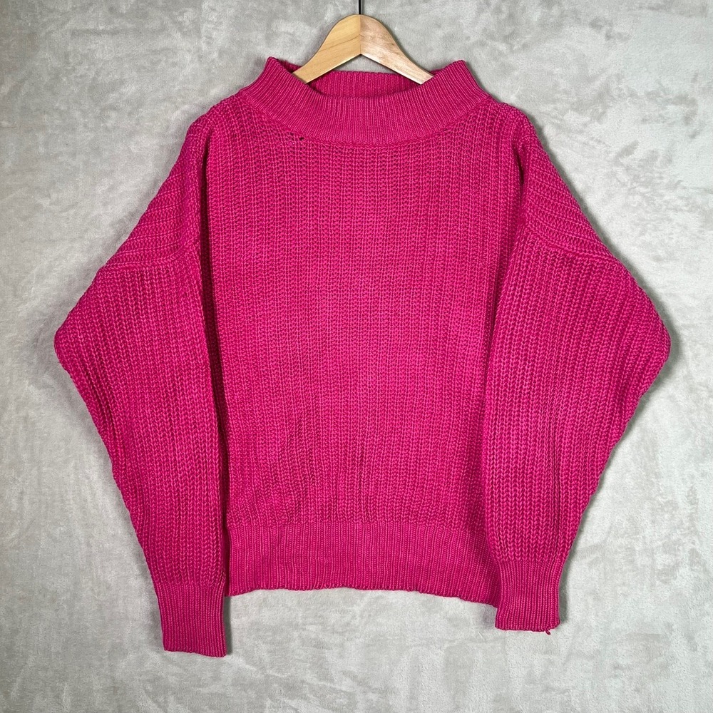 Vintage Gap Sweater Large Oversized Pink‎ Think Chunky Knit Hong Kong 80s